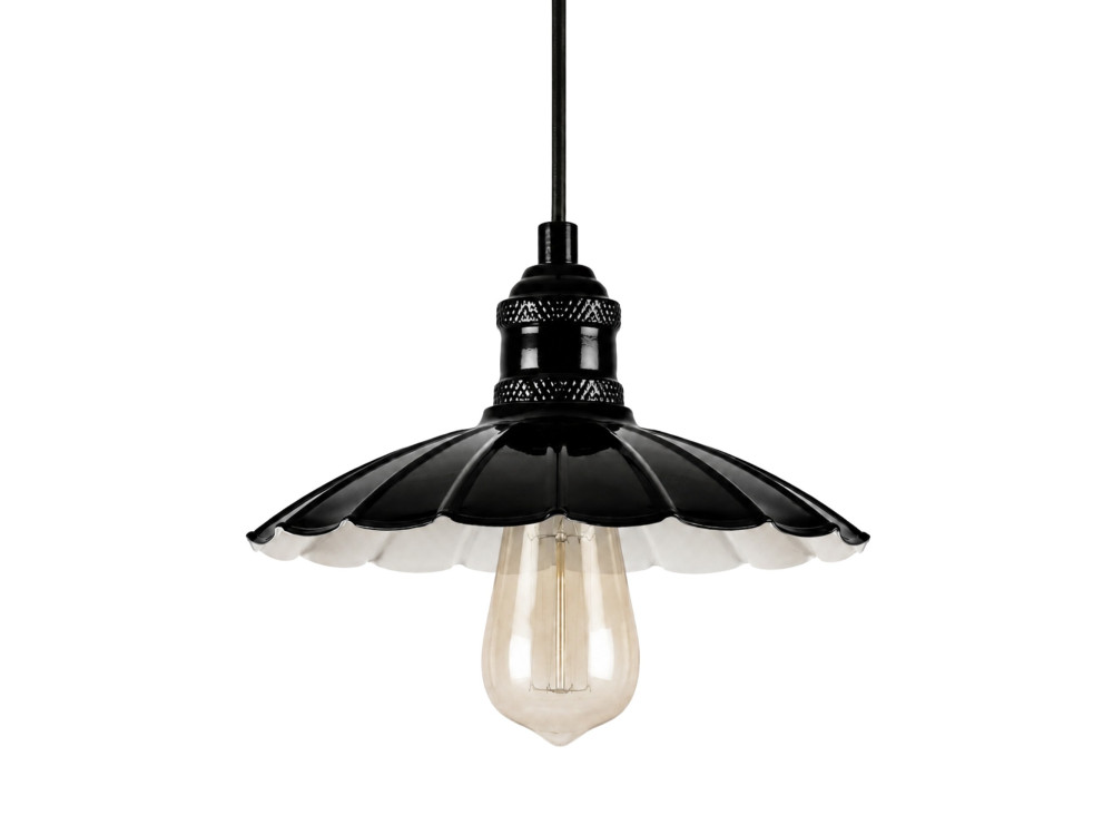 Metalowa lampa wisząca „Volan” – 25 x 25 cm – czarna