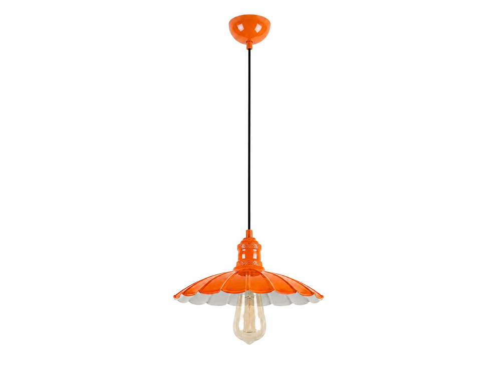Metalowa lampa wisząca „Volan” – 25 x 25 cm – pomarańczowa
