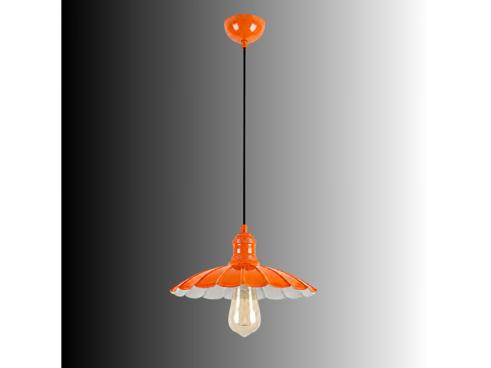 Metalowa lampa wisząca „Volan” – 25 x 25 cm – pomarańczowa