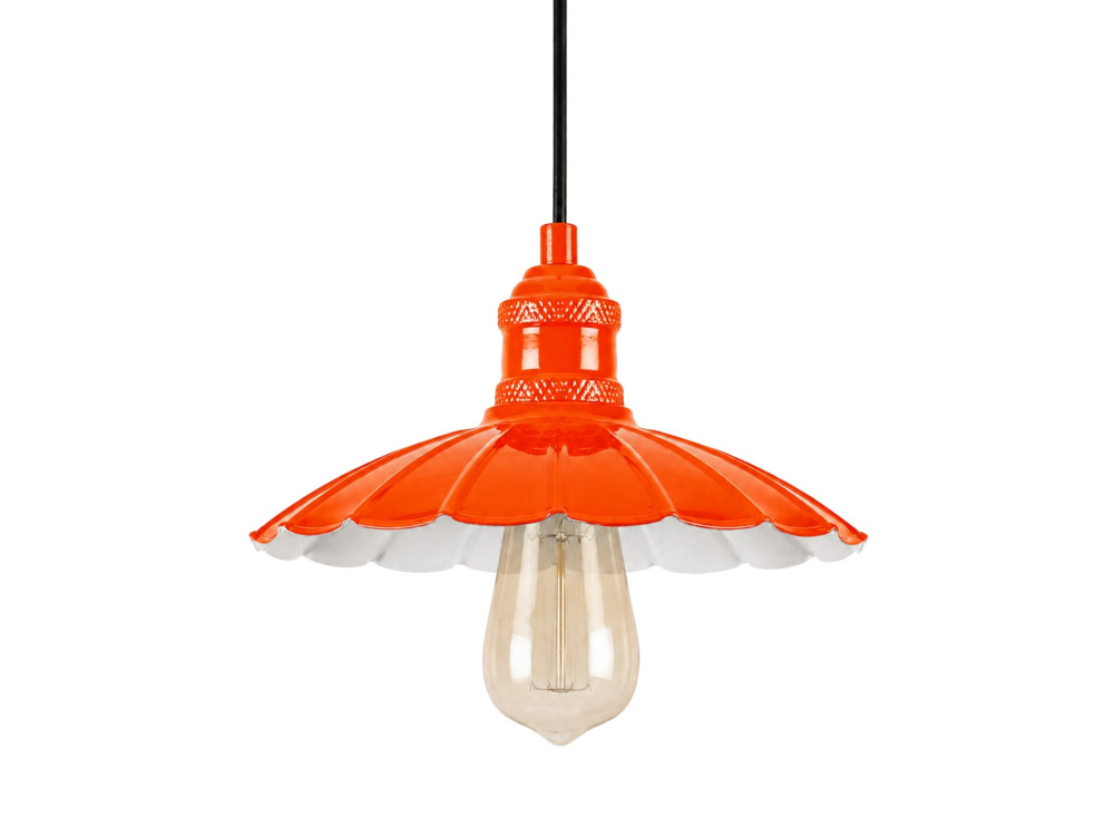 Metalowa lampa wisząca „Volan” – 25 x 25 cm – pomarańczowa