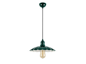 Metalowa lampa wisząca „Volan” – 25 x 25 cm – ciemnozielona