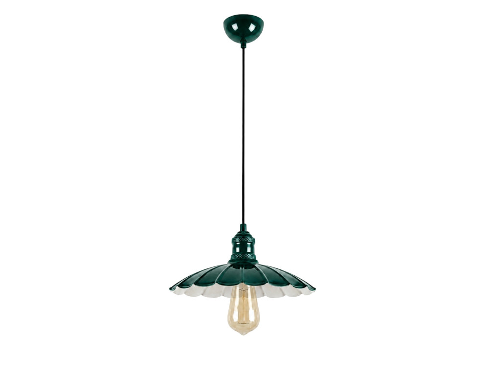 Metalowa lampa wisząca „Volan” – 25 x 25 cm – ciemnozielona
