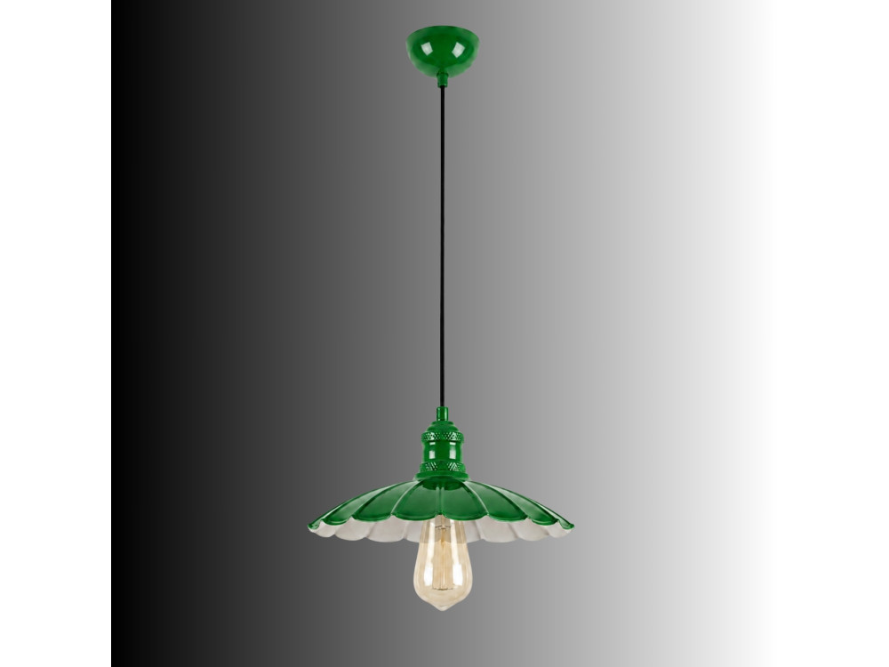 Metalowa lampa wisząca „Volan” – 25 x 25 cm – jasnozielona