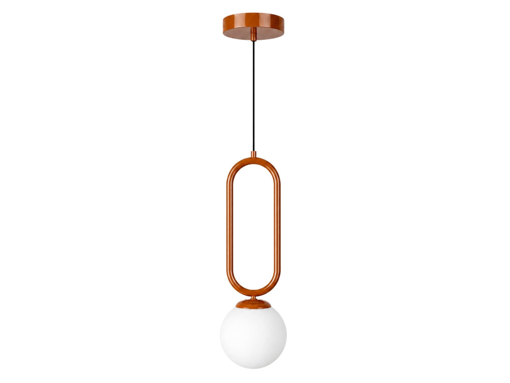 Metalowa lampa wisząca „Loop” – 15 x 15 cm – brązowa