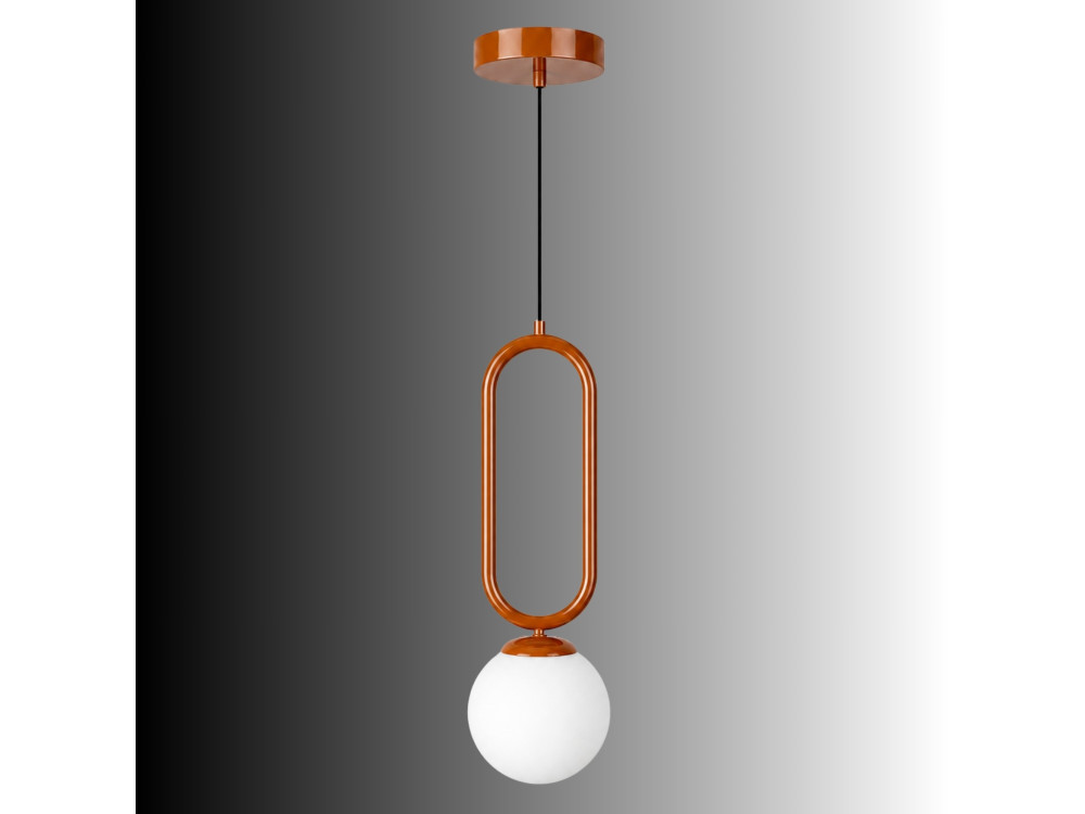 Metalowa lampa wisząca „Loop” – 15 x 15 cm – brązowa