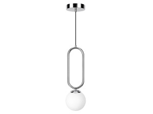 Metalowa lampa wisząca „Loop” – 15 x 15 cm – chrom