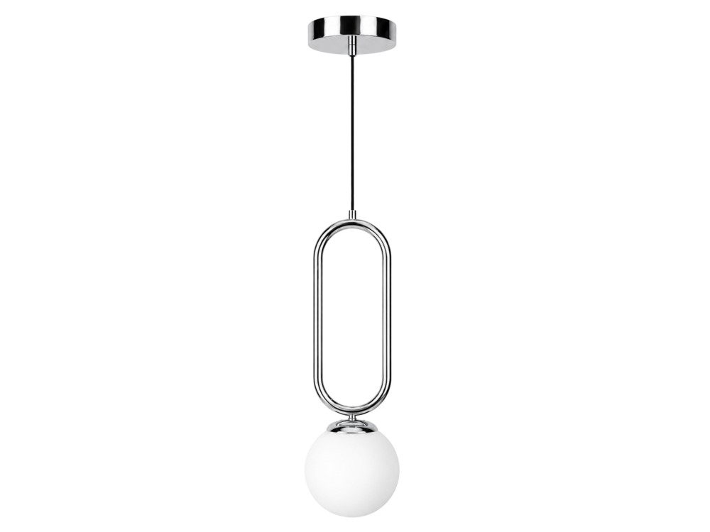 Metalowa lampa wisząca „Loop” – 15 x 15 cm – chrom