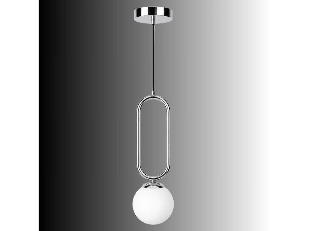 Metalowa lampa wisząca „Loop” – 15 x 15 cm – chrom