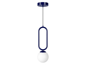 Metalowa lampa wisząca „Loop” – 15 x 15 cm – granatowa