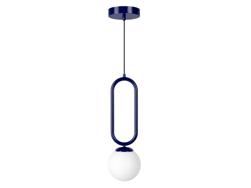 Metalowa lampa wisząca „Loop” – 15 x 15 cm – granatowa