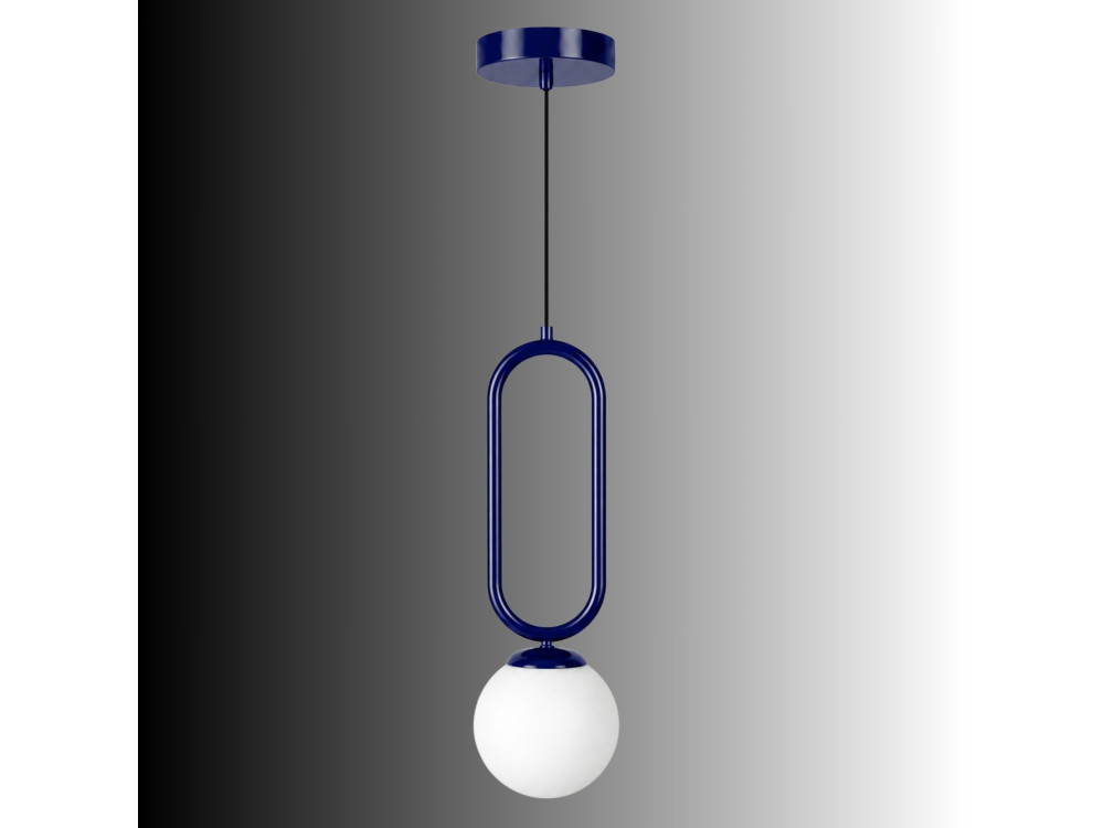 Metalowa lampa wisząca „Loop” – 15 x 15 cm – granatowa