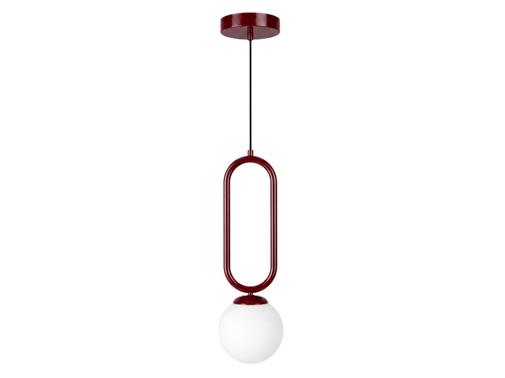Metalowa lampa wisząca „Loop” – 15 x 15 cm – kolor bordowy