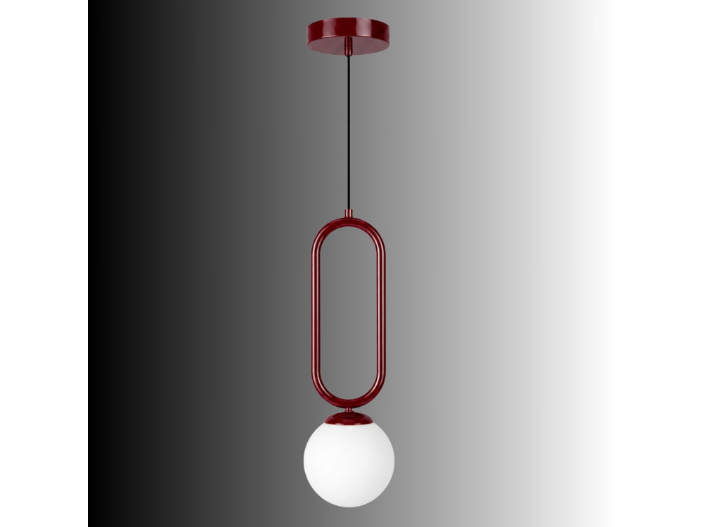 Metalowa lampa wisząca „Loop” – 15 x 15 cm – kolor bordowy