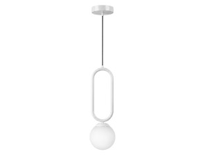 Metalowa lampa wisząca „Loop” – 15 x 15 cm – biała