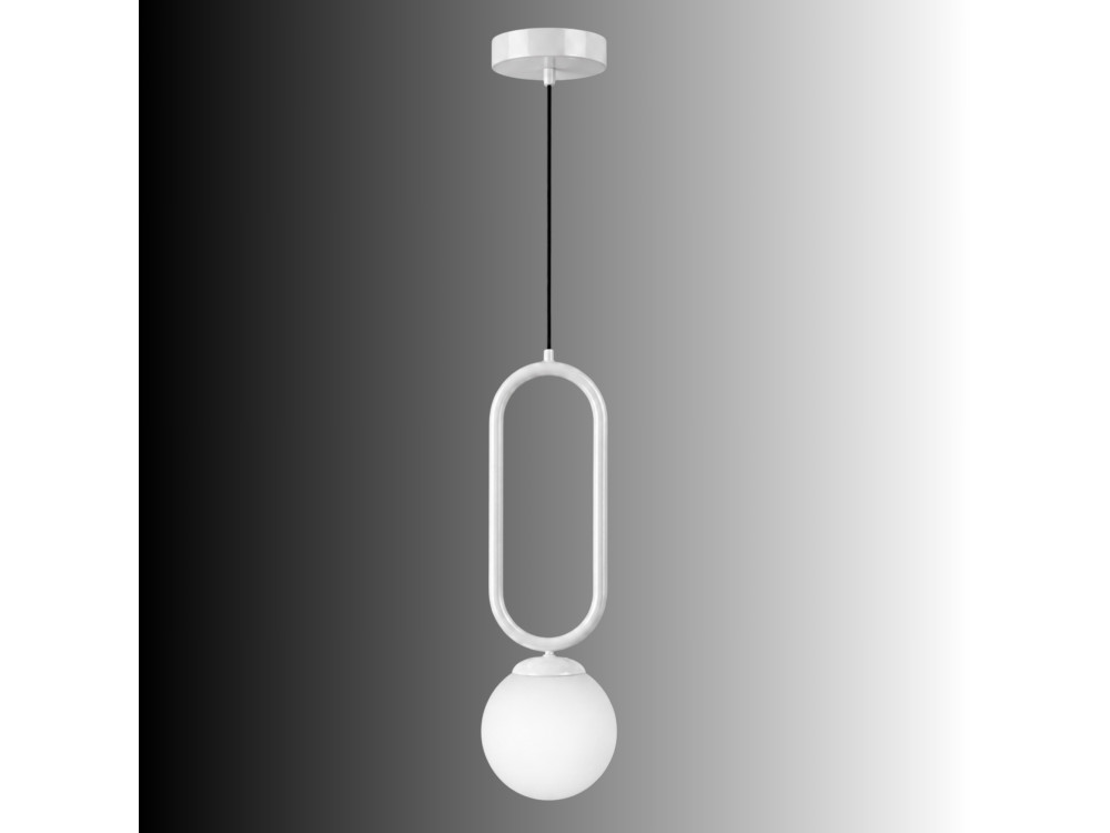 Metalowa lampa wisząca „Loop” – 15 x 15 cm – biała