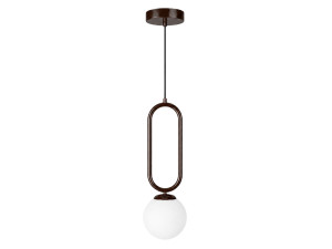 Metalowa lampa wisząca „Loop” – 15 x 15 cm – ciemnobrązowa