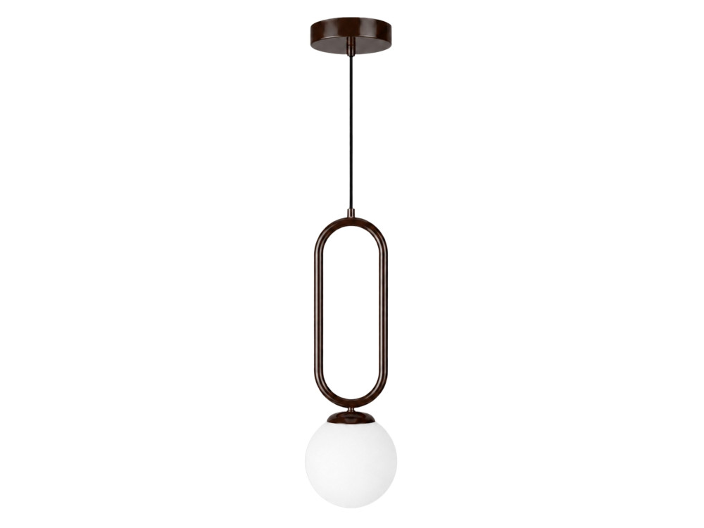 Metalowa lampa wisząca „Loop” – 15 x 15 cm – ciemnobrązowa