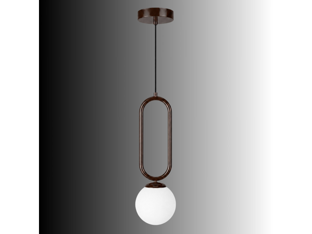 Metalowa lampa wisząca „Loop” – 15 x 15 cm – ciemnobrązowa
