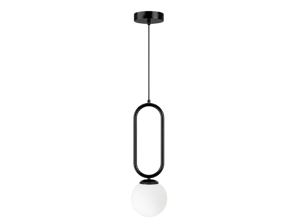 Metalowa lampa wisząca „Loop” – 15 x 15 cm – czarna