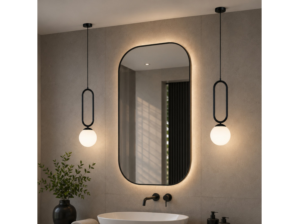 Metalowa lampa wisząca „Loop” – 15 x 15 cm – czarna