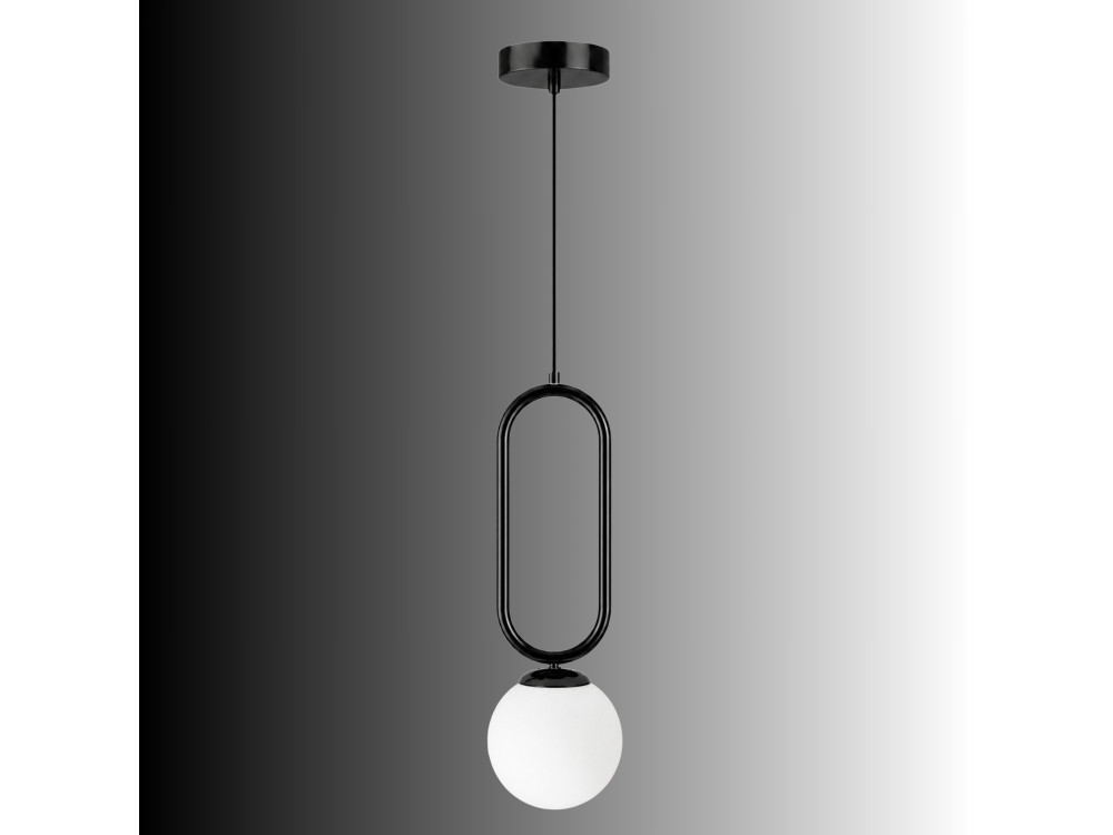 Metalowa lampa wisząca „Loop” – 15 x 15 cm – czarna