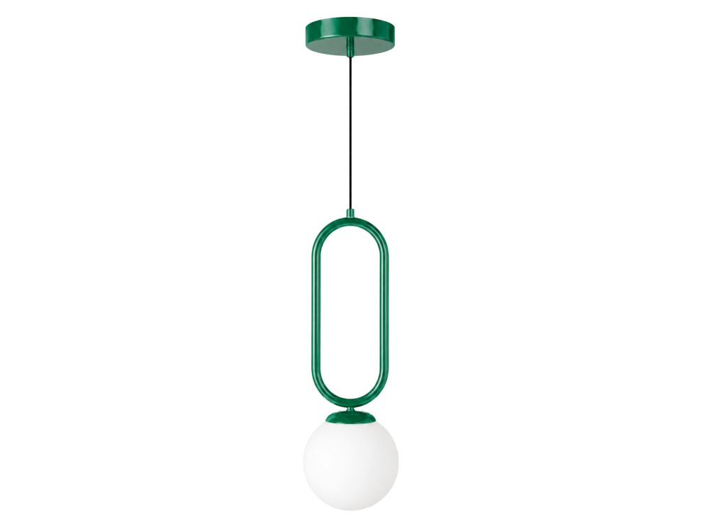 Metalowa lampa wisząca „Loop” – 15 x 15 cm – ciemnozielona