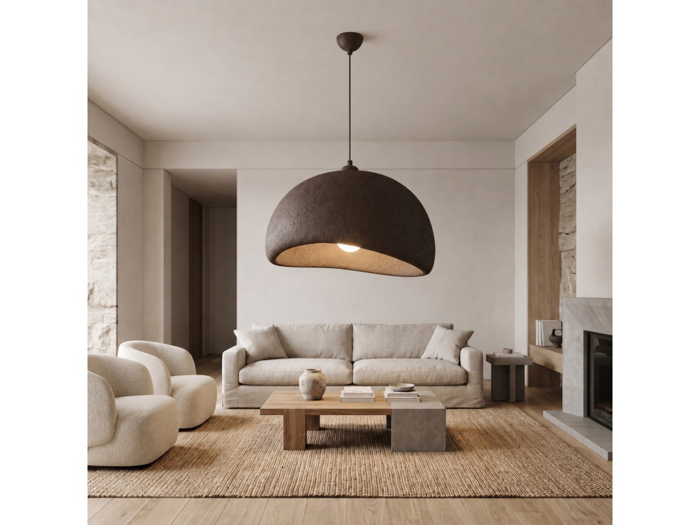 Metalowa lampa wisząca „Beta” – 50 x 40 cm – brązowa