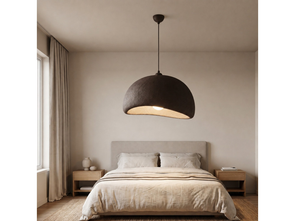 Metalowa lampa wisząca „Beta” – 50 x 40 cm – brązowa