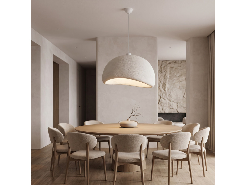Metalowa lampa wisząca „Beta” – 50 x 40 cm – biała