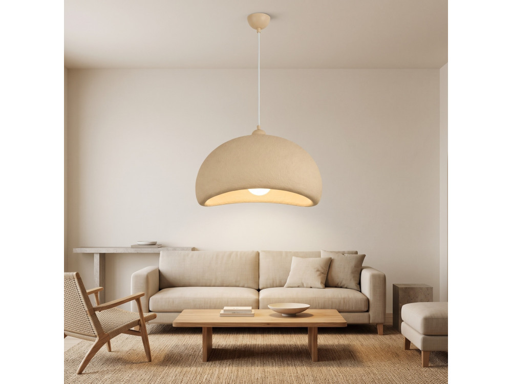 Metalowa lampa wisząca „Beta” – 40 x 32 cm – beżowa