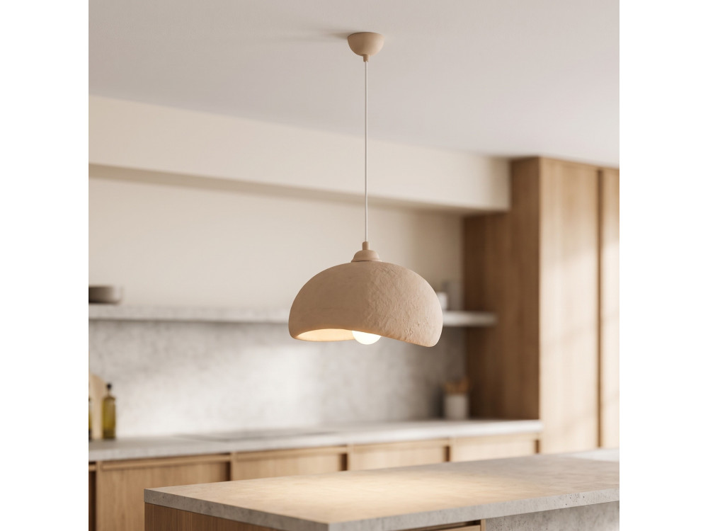 Metalowa lampa wisząca „Beta” – 30 x 24 cm – beżowa