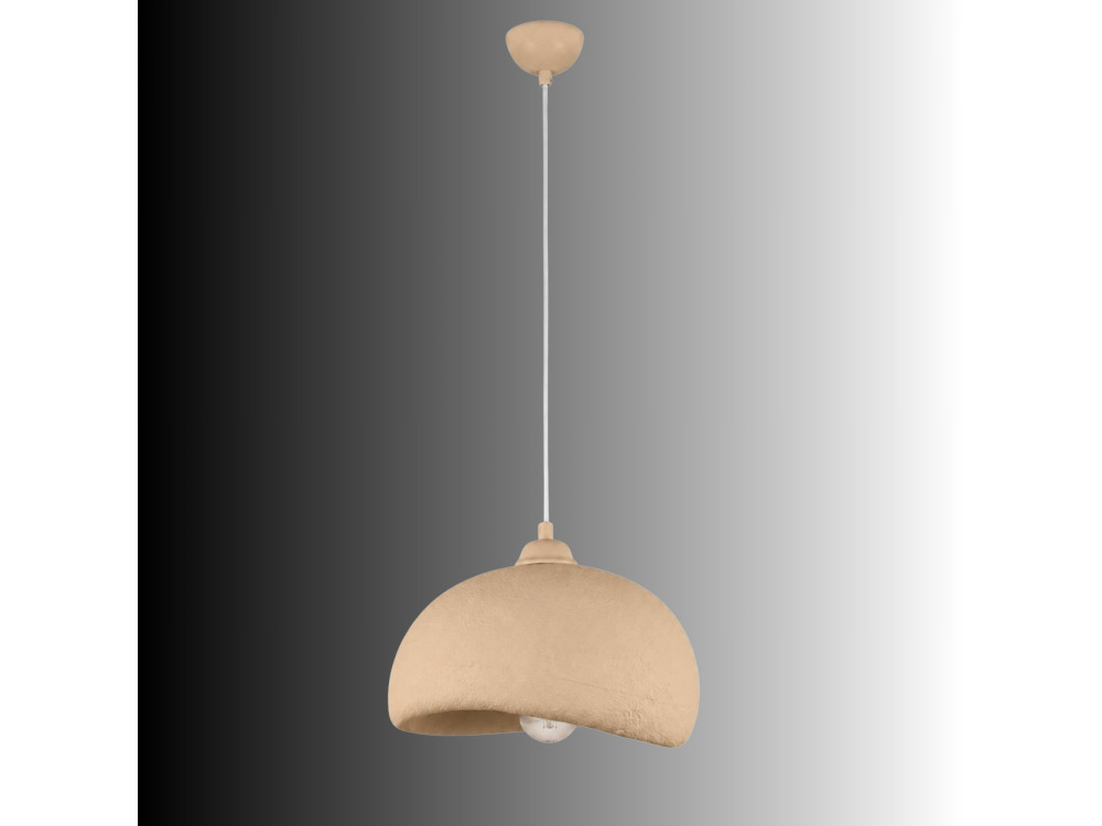 Metalowa lampa wisząca „Beta” – 30 x 24 cm – beżowa