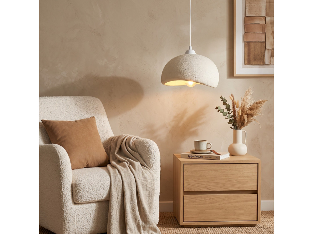 Metalowa lampa wisząca „Beta” – 30 x 24 cm – biała