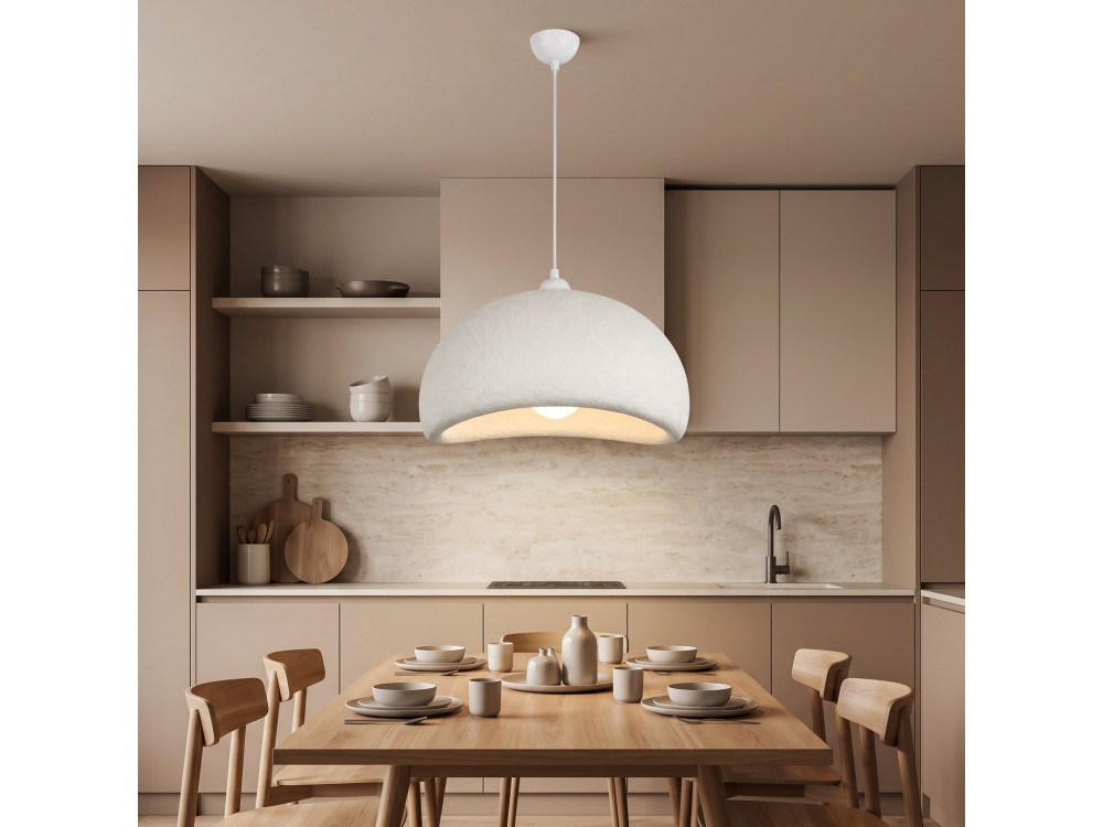 Metalowa lampa wisząca „Beta” – 40 x 32 cm – biała