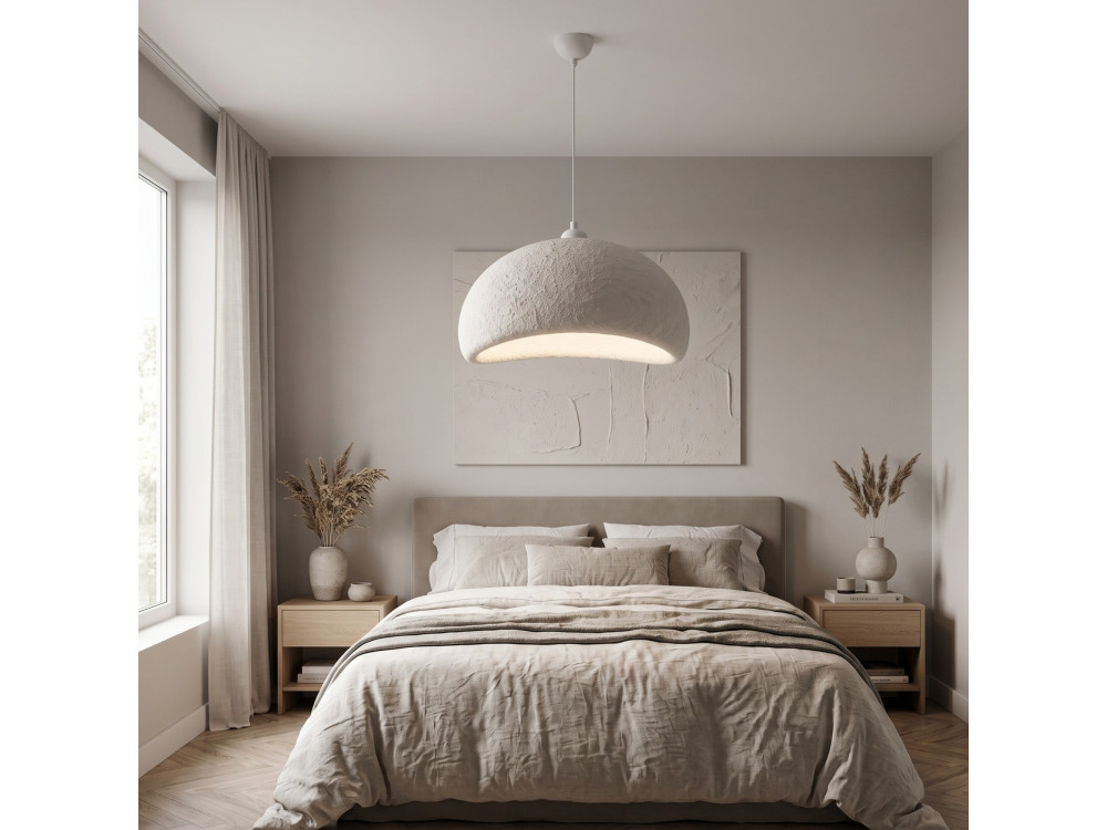 Metalowa lampa wisząca „Beta” – 40 x 32 cm – biała