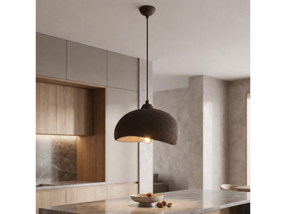 Metalowa lampa wisząca „Beta” – 30 x 24 cm – brązowa