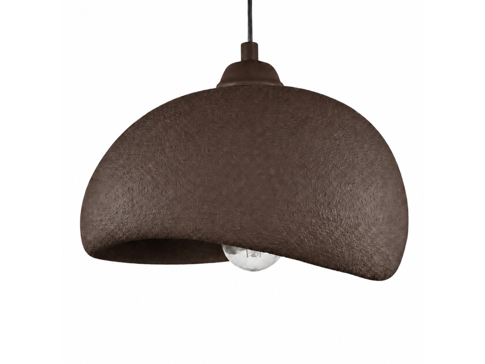 Metalowa lampa wisząca „Beta” – 30 x 24 cm – brązowa