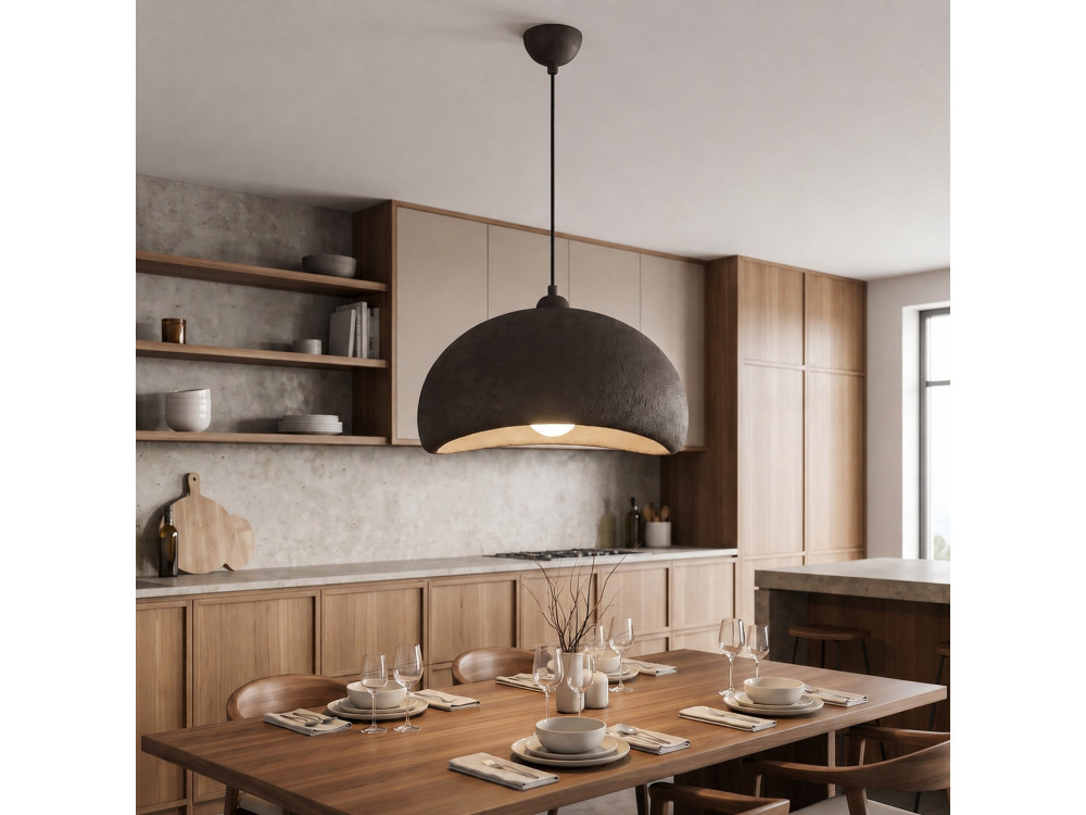 Metalowa lampa wisząca „Beta” – 40 x 32 cm – brązowa