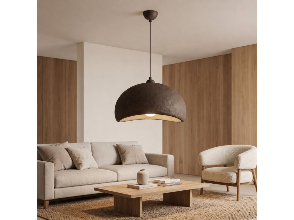 Metalowa lampa wisząca „Beta” – 40 x 32 cm – brązowa
