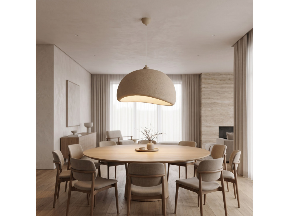 Metalowa lampa wisząca „Beta” – 50 x 40 cm – beżowa