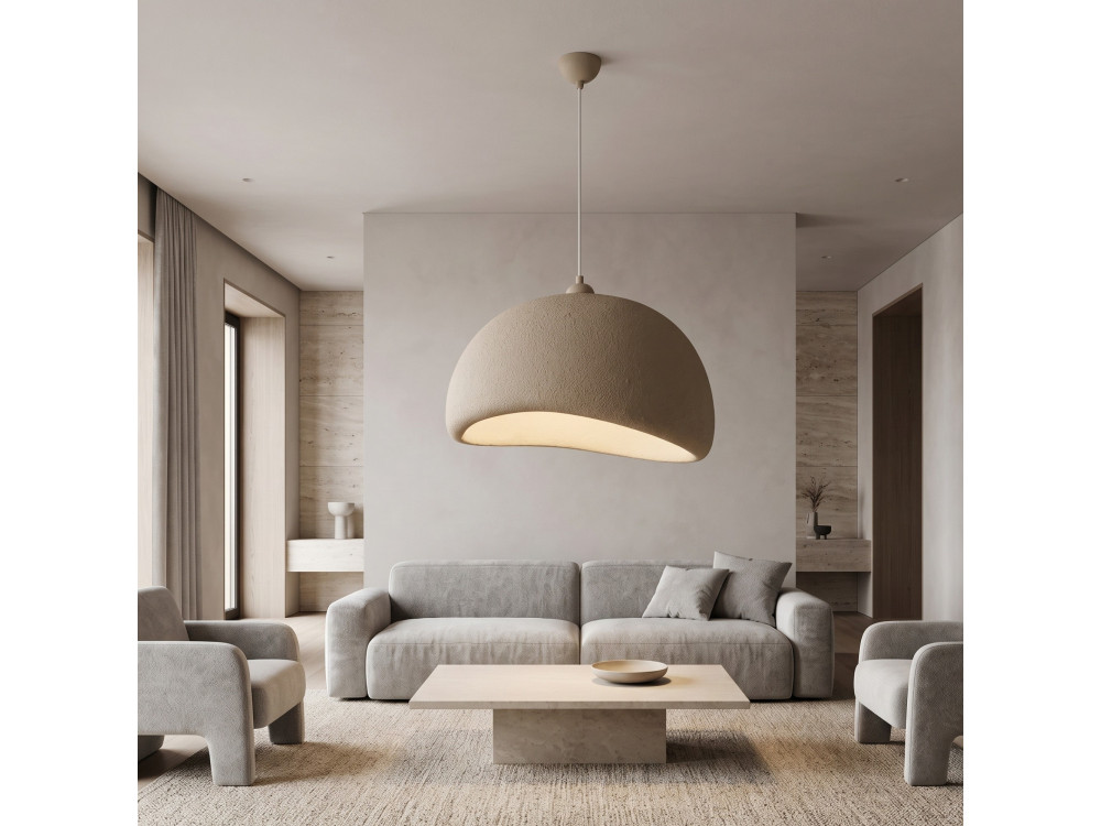 Metalowa lampa wisząca „Beta” – 50 x 40 cm – beżowa