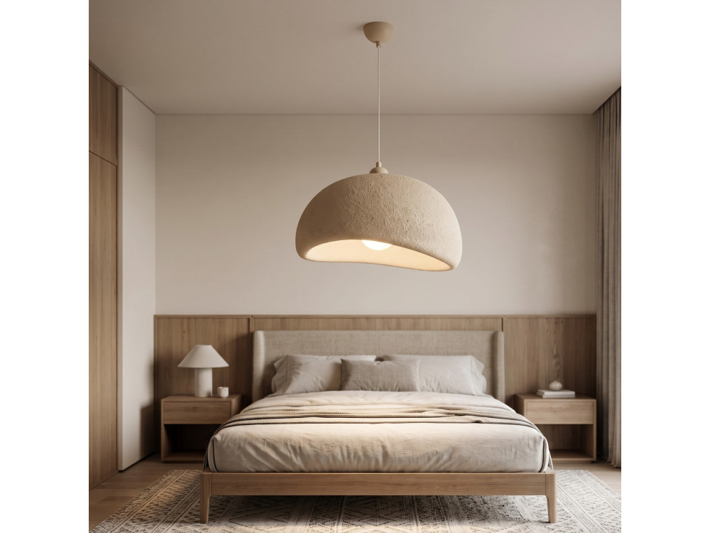 Metalowa lampa wisząca „Beta” – 50 x 40 cm – beżowa