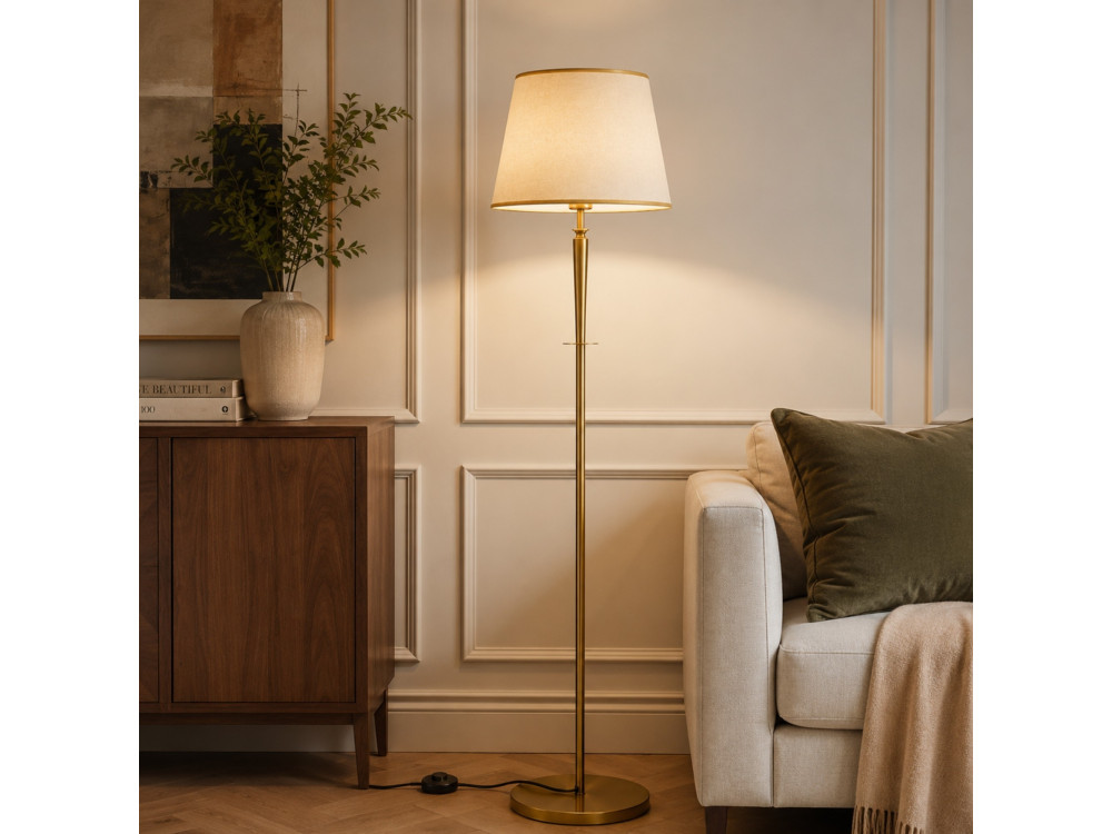 Metalowa lampa podłogowa „Milano” – 40 x 40 cm – beżowa