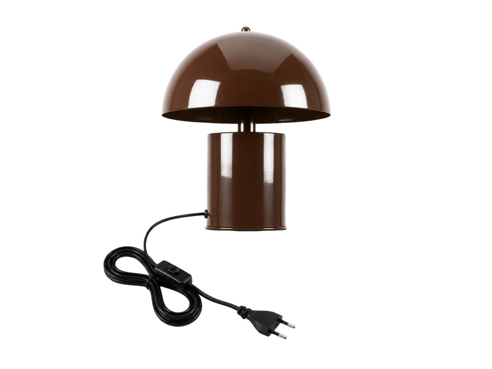 Metalowa lampa stołowa „Pera” – 26 x 26 cm – brązowa