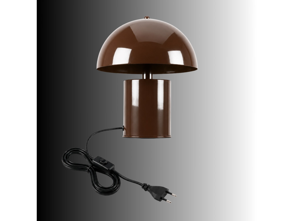 Metalowa lampa stołowa „Pera” – 26 x 26 cm – brązowa