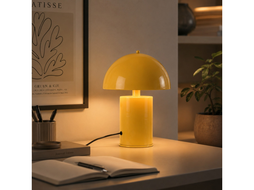Metalowa lampa stołowa „Pera” – 26 x 26 cm – żółta