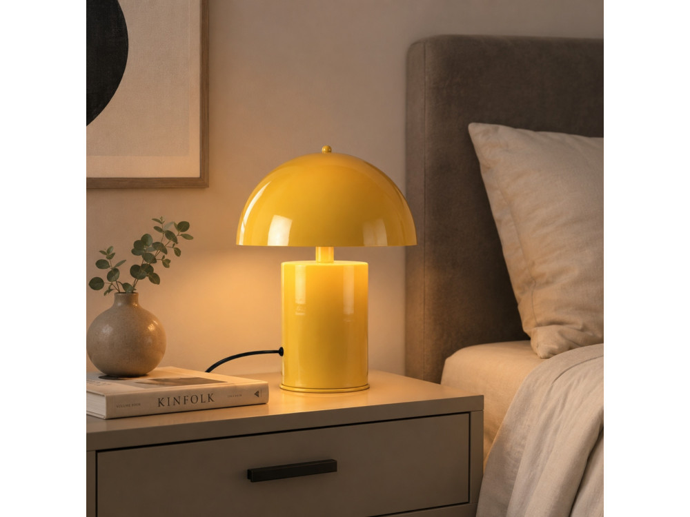 Metalowa lampa stołowa „Pera” – 26 x 26 cm – żółta