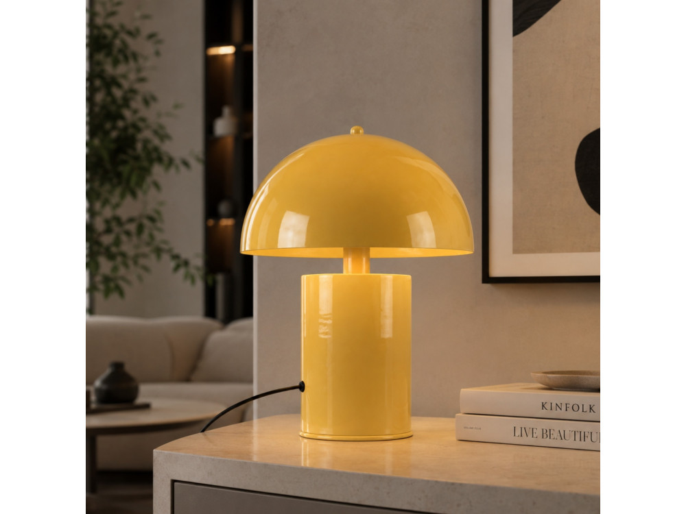 Metalowa lampa stołowa „Pera” – 26 x 26 cm – żółta