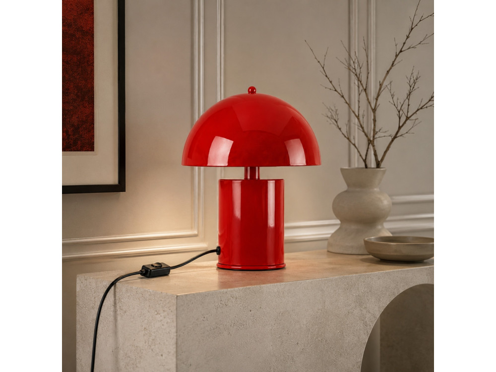 Metalowa lampa stołowa „Pera” – 26 x 26 cm – czerwona