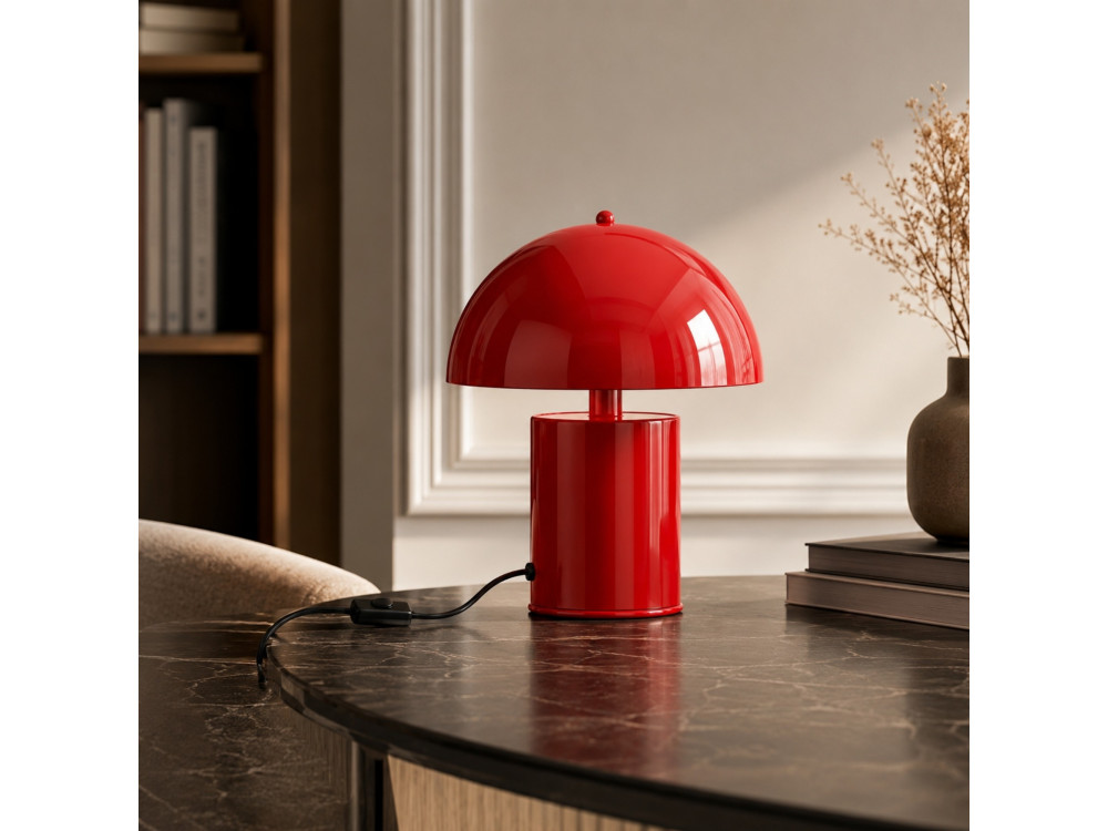 Metalowa lampa stołowa „Pera” – 26 x 26 cm – czerwona